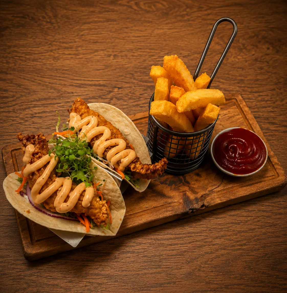 Tacos and chips pictured on the Jolly Good Fellows restaurant website